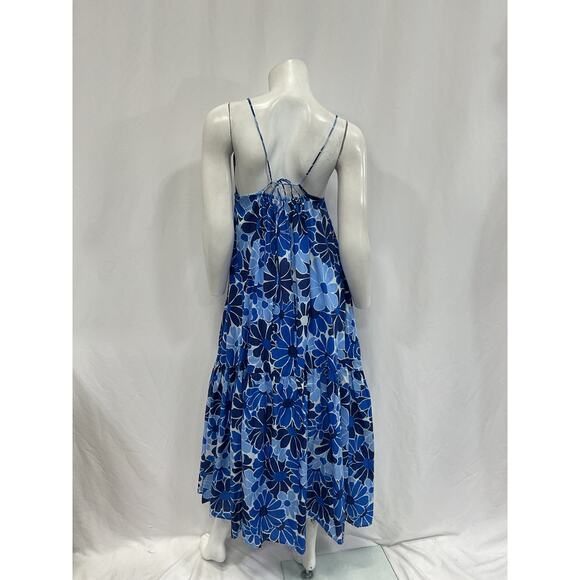 Faithfull The Brand 'Wilonna' Blue Cotton Midi Dress Size XS - Picture 3 of 5